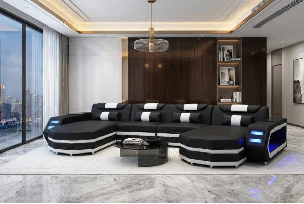 Design Cuir Sellerie Coin En Cuir Sellerie Coin Paysage Chambre Nouveau Salon Canapé