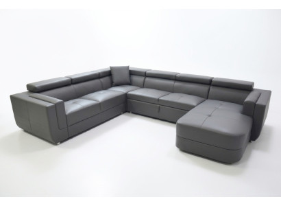 Conception Sellerie Cuir Siège Angle Sofa Sellerie Coin Paysage de Vie