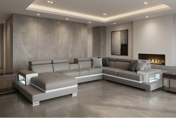 Conception cuir garniture siège salle de séjour canapé canapés d'angle canapé designer suite XXL