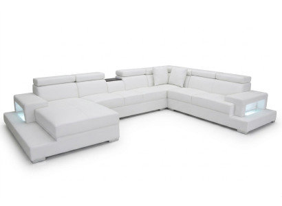 Conception cuir tapissé siège coin de la salle de séjour canapé XXL designer