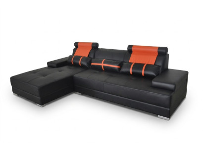 Conception cuir Rembourrage XXL Place Salon Canapé Canapé d'angle Designer