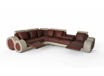 Design revêtement en cuir XXL Place Salle Canapé Canapé Ensemble coin designer