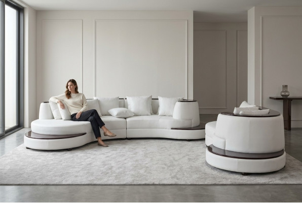 Luxuriöses Wohnlandschafts-Eck-Ledersofa in XXL-Größe.