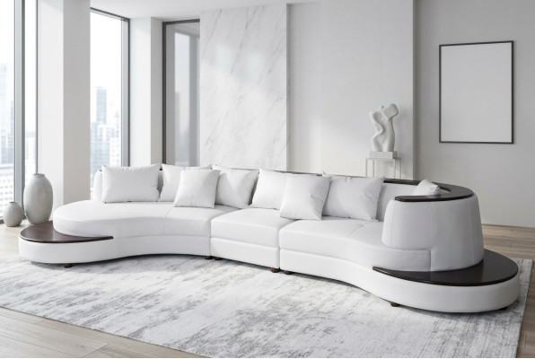 Salon en cuir d'angle de luxe XXL Canapé grand U-shape Corner