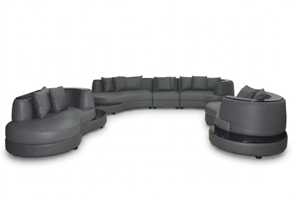 Luxus Wohn-Eckleder-Deko-Suite Landschaftspolsterung Ecke XXL Big Sofa