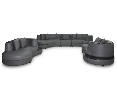 Luxus Wohn-Eckleder-Deko-Suite Landschaftspolsterung Ecke XXL Big Sofa