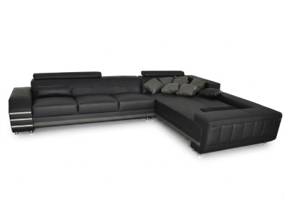 Canapé d'angle en cuir, tissu de canapé rembourré et suite de sièges, design de paysage vivant XXL