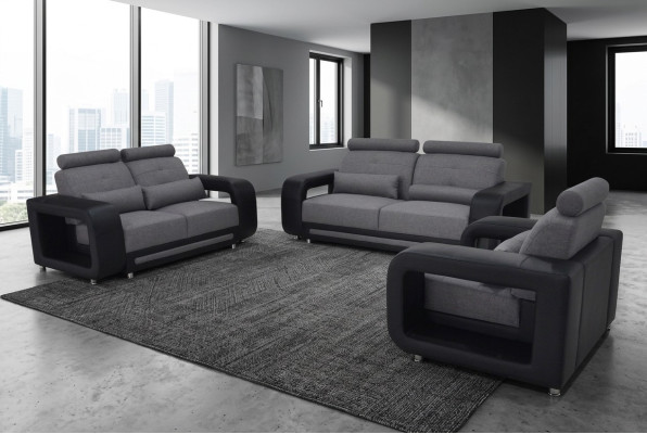 Ensemble de canapés Suite Canapé Tissu Siège Design Complet Ensemble Cuir Tissu Neuf