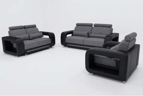 Ensemble de canapés Suite Canapé Tissu Siège Design Complet Ensemble Cuir Tissu Neuf