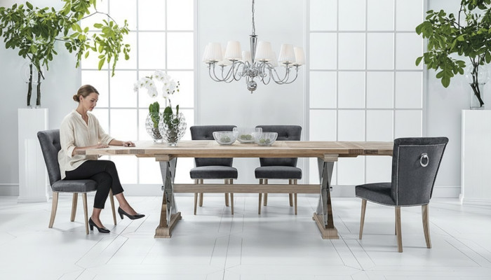 Conception Salle à manger Table à manger Table 8 Chaise Chaise Lehn Chaises Bois véritable