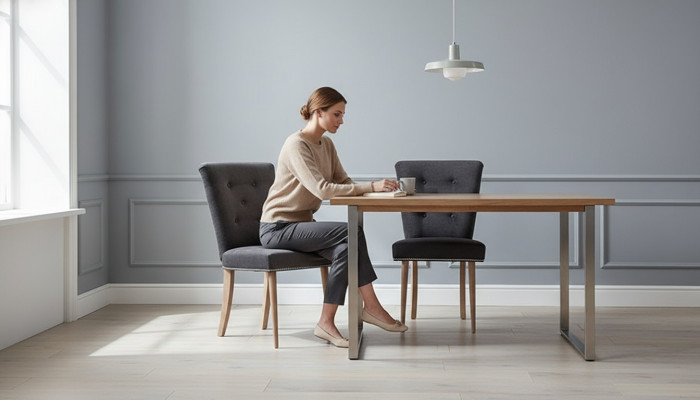 Groupe de 6 fauteuils Chesterfield en tissu pour le siège