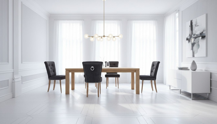 Groupe de 6 fauteuils Chesterfield en tissu pour le siège