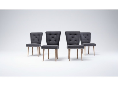 Groupe de 6 fauteuils Chesterfield en tissu pour le siège