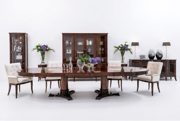 Classique r Table baroque de style ancien brillant avec 4 chaises Ensemble de chaises Suite