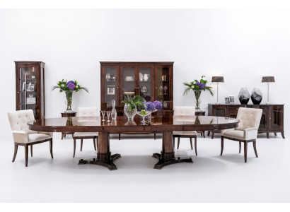 Classique r Table baroque de style ancien brillant avec 4 chaises Ensemble de chaises Suite