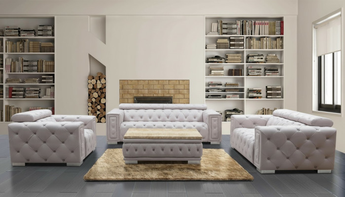 Ensemble de canapé garniture rembourrée en cuir design Chesterfield ensemble de canapé 3+2+1 9914 neuf