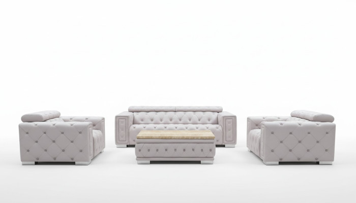 Ensemble de canapé garniture rembourrée en cuir design Chesterfield ensemble de canapé 3+2+1 9914 neuf
