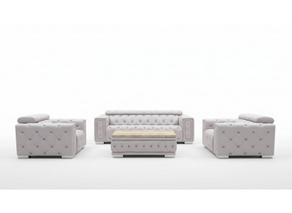 Ensemble de canapé garniture rembourrée en cuir design Chesterfield ensemble de canapé 3+2+1 9914 neuf