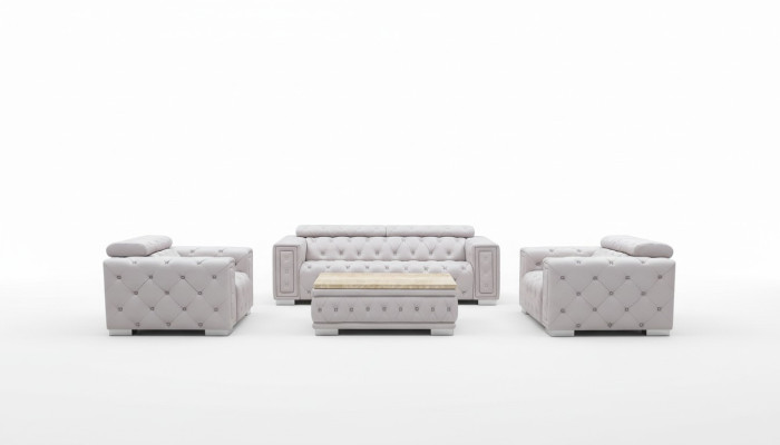 Canapé ensemble garniture rembourrage cuir design Chesterfield ensemble de canapé 3+2 sièges neuf