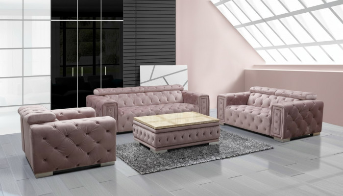Ensemble de canapé garniture rembourrée design Chesterfield ensemble de sofas 3+2+1 9914 textile