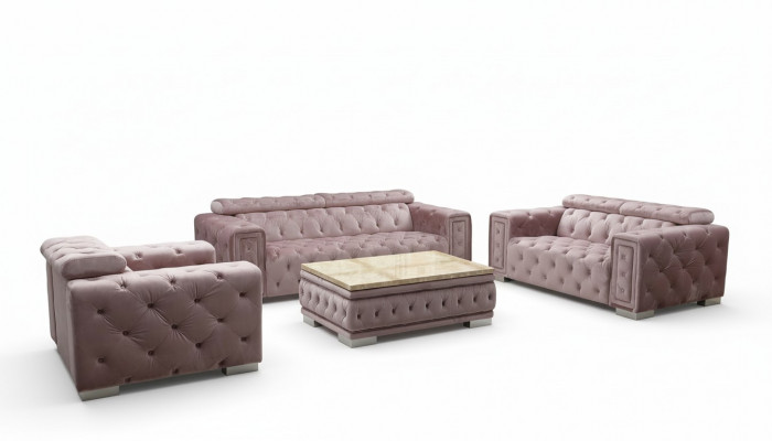 Ensemble de canapé garniture rembourrée design Chesterfield ensemble de sofas 3+2+1 9914 textile