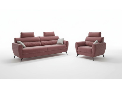 Canapé en cuir 2 + 1 + 1, ensemble de canapés en similicuir suite