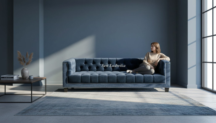 Meuble élégant Canapé Chesterfield Rembourrage Canapé Canapés Trois places Velours