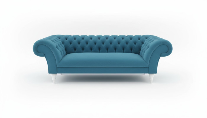 Textile 3 places Canapé en tissu bleu sofas de design canapé rembourré canapé moderne Chesterfield
