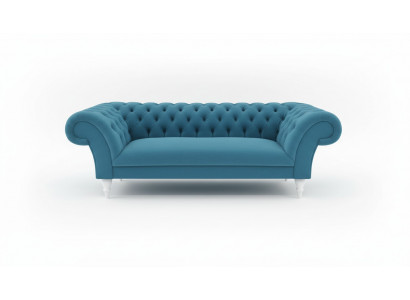 Textile 3 places Canapé en tissu bleu sofas de design canapé rembourré canapé moderne Chesterfield