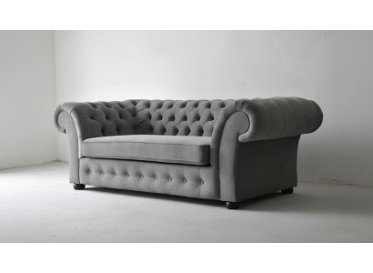 Canapé 3 places Tissu Canapé Rembourrage Canapés Textile Moderne Chesterfield Gris