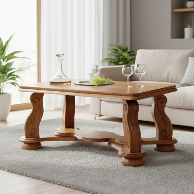 Table en bois massif Classique r Table basse Canapé Tables d'appoint en bois Artisanat.