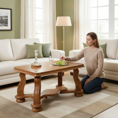 Table en bois fabriquée à la main Véritable Table de canapé latérale Nouveau Canapé Classique