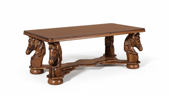 Table de salon artisanal Table classique de canapé en bois sculpté