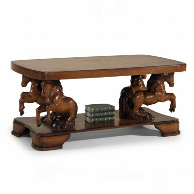 Artisanat en bois de cheval  Table 137cm Canapé Classique de Table Canapé Côté