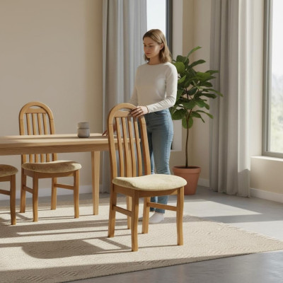 Groupe de salle à manger Ensemble Chaise Siège Rembourrage Salon Bois 6x Chaises