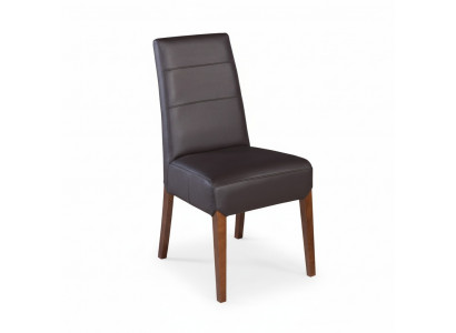 Ensemble de 6 chaises en bois massif et cuir pour la salle à manger, chaises design, chaises de salle à manger.