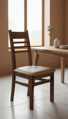 Fauteuil Chaise Design Bois Rembourrage Chaises Modernes Restauration Salle à manger 100% Cuir
