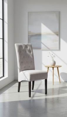 Chaise en bois massif Chesterfield Designer Chaise de salle à manger Chaises design Rembourrage