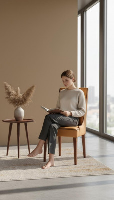 Ensemble de 4 chaises design en cuir, fauteuils rembourrés pour salle à manger, en bois pour la restauration.