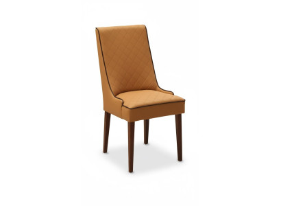 Ensemble de 4 chaises design en cuir, fauteuils rembourrés pour salle à manger, en bois pour la restauration.