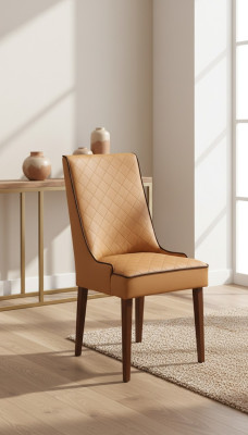 Ensemble de 6 chaises design en cuir avec accoudoirs, chaises rembourrées pour salle à manger gastronomique en bois et cuir.