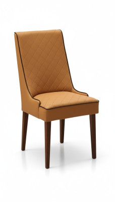 Ensemble de 6 chaises design en cuir avec accoudoirs, chaises rembourrées pour salle à manger gastronomique en bois et cuir.