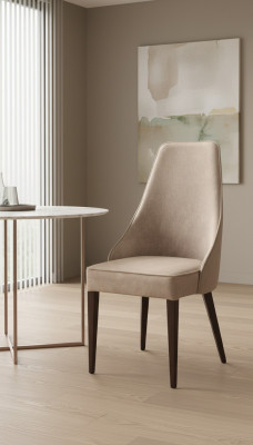 Groupe de chaises 4x chaises Ensemble salon - Salle à manger Suite Bois Lehn Cuir