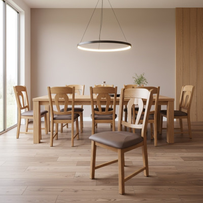 Ensemble de chaises design 2x Fauteuil en bois Chaises textiles Tissu Gastro Salle à manger Rembourrage neuf