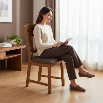 Chaise de salle à manger 8x Set de chaises Fauteuil en cuir Rembourrage en bois massif neuf Gastro Immédiat