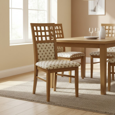 Chaises de salle à manger rembourrées Lot de 6 chaises en tissu textile et bois
