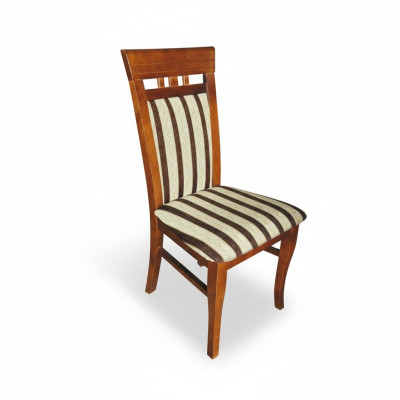 Ensemble de 8 chaises Design Fauteuil Rembourrées de tissu Salle à manger en bois massif.