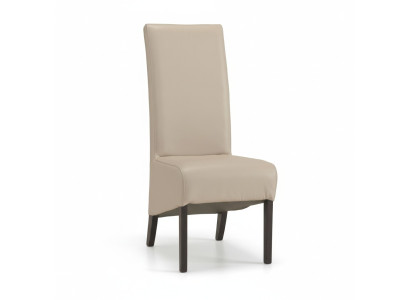 Fauteuil design en bois, rembourrage en cuir pour salle à manger, chaise textile gastro