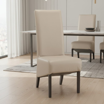 Définissez 6 chaises fauteuils design en bois avec revêtement en cuir pour salle à manger Gastro groupe de chaises.