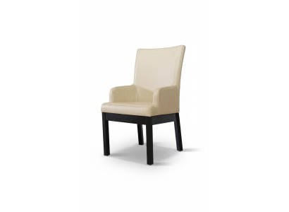 Ensemble de deux chaises rembourrées pour fauteuil design en bois 100% cuir pour salle à manger gastronomique.